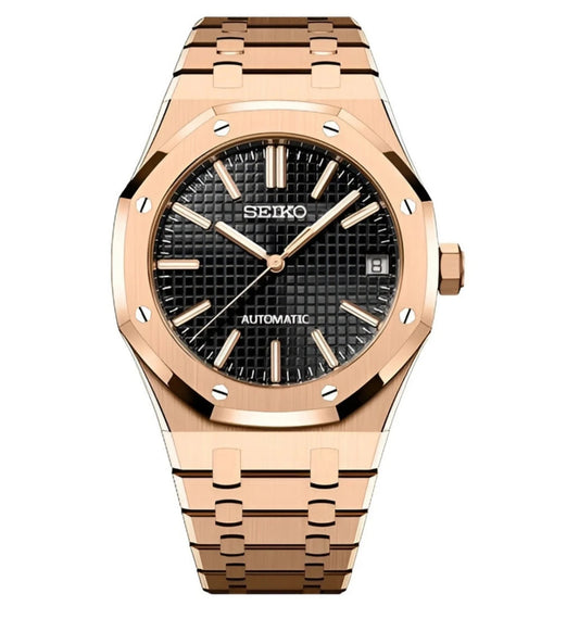 SeikOak ( ROSE GOLD BLACK DIAL )